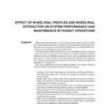 Appendix A – Effect Of Wheel/rail Profiles And Wheel/rail With Blank Performance Profile Wheel Template