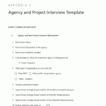 Appendix C – Agency And Project Interview Template Pertaining To Research Project Report Template