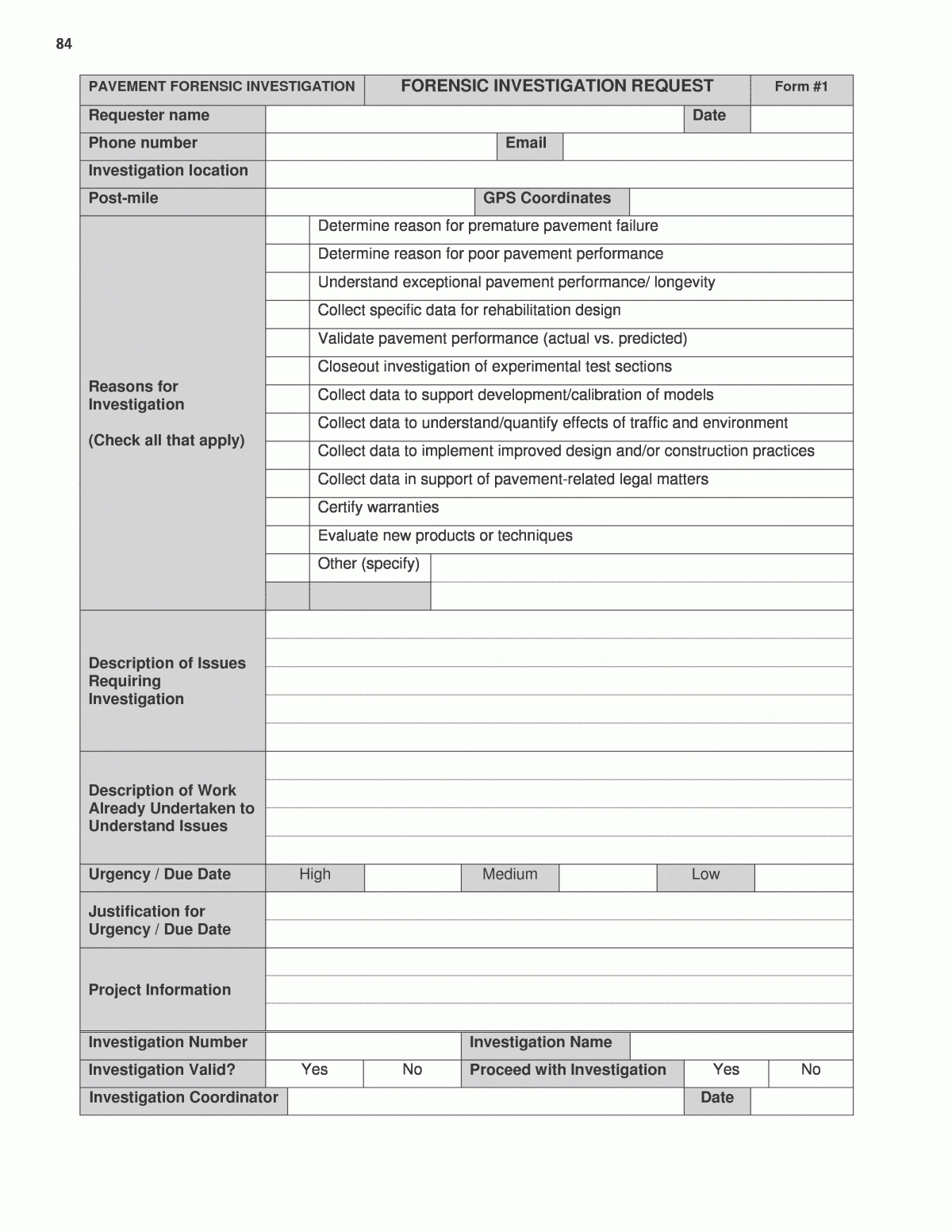 Appendix C – Example Forms | Guide For Conducting Forensic Within Forensic Report Template