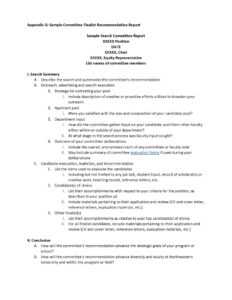 Appendix G: Sample Committee Finalist Recommendation Report intended for Recommendation Report Template