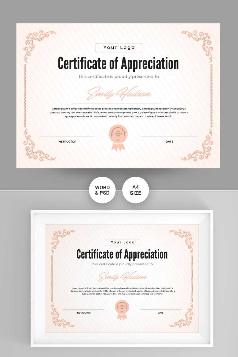 Appreciation Certificate Template Intended For Graduation Certificate Template Word