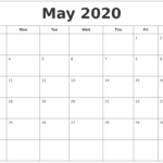 April 2020 Calendar, May 2020 Printable Calendar Within Full Page Blank Calendar Template