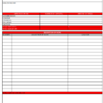 Attractive Contractor Daily Report Template With Red Table For Superintendent Daily Report Template