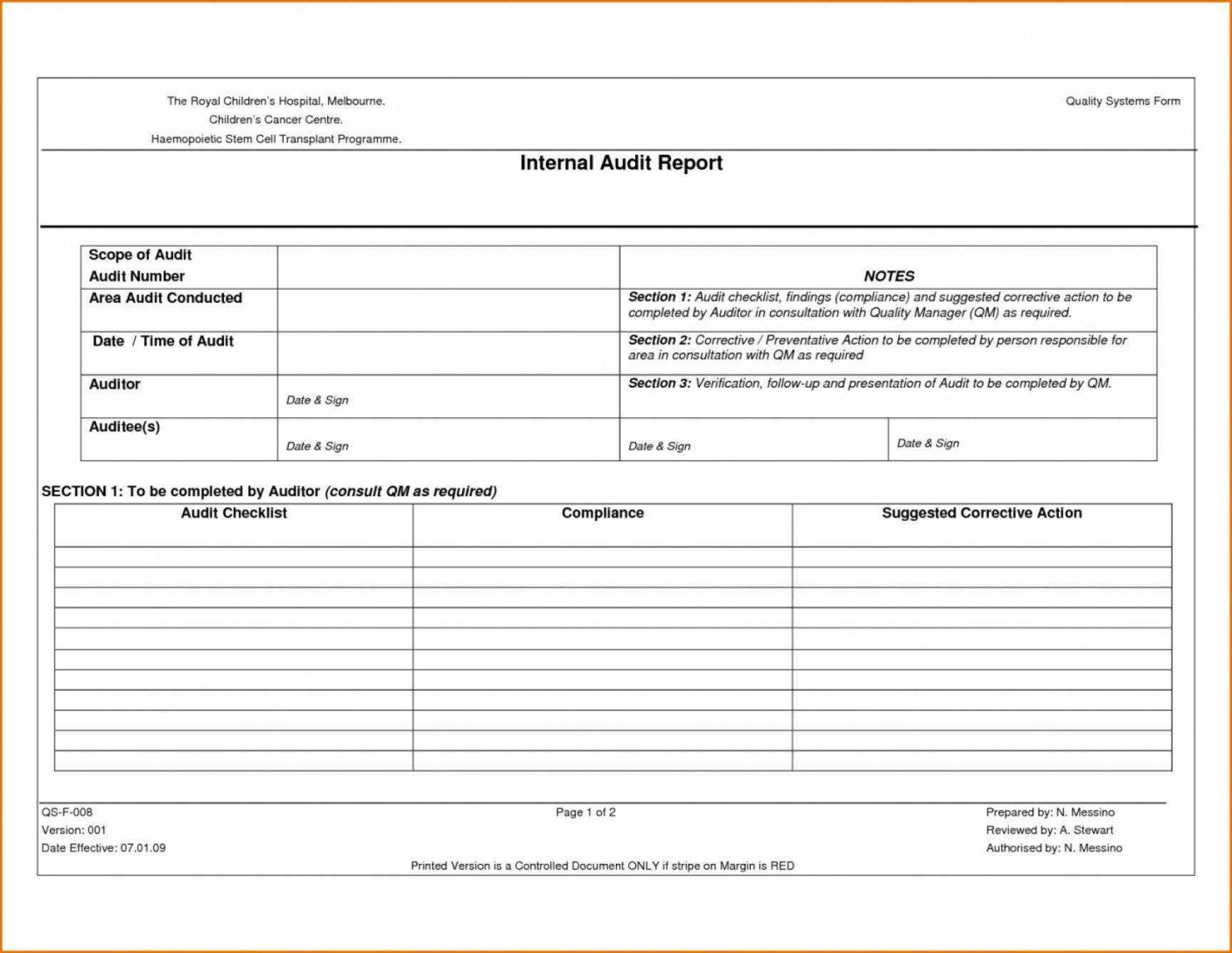 Audit Report Findings Template Inside Audit Findings Report Template