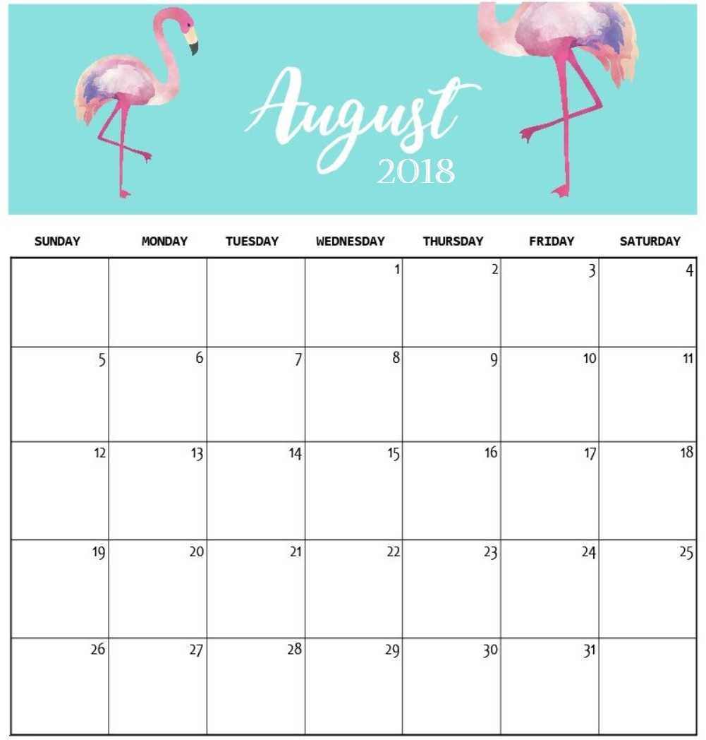August 2018 Blank Calendar For Kids | Printable 2019 Intended For Blank Calendar Template For Kids