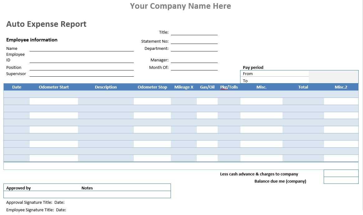 Auto Expense Report – Word Template – Word Templates For In Microsoft Word Expense Report Template