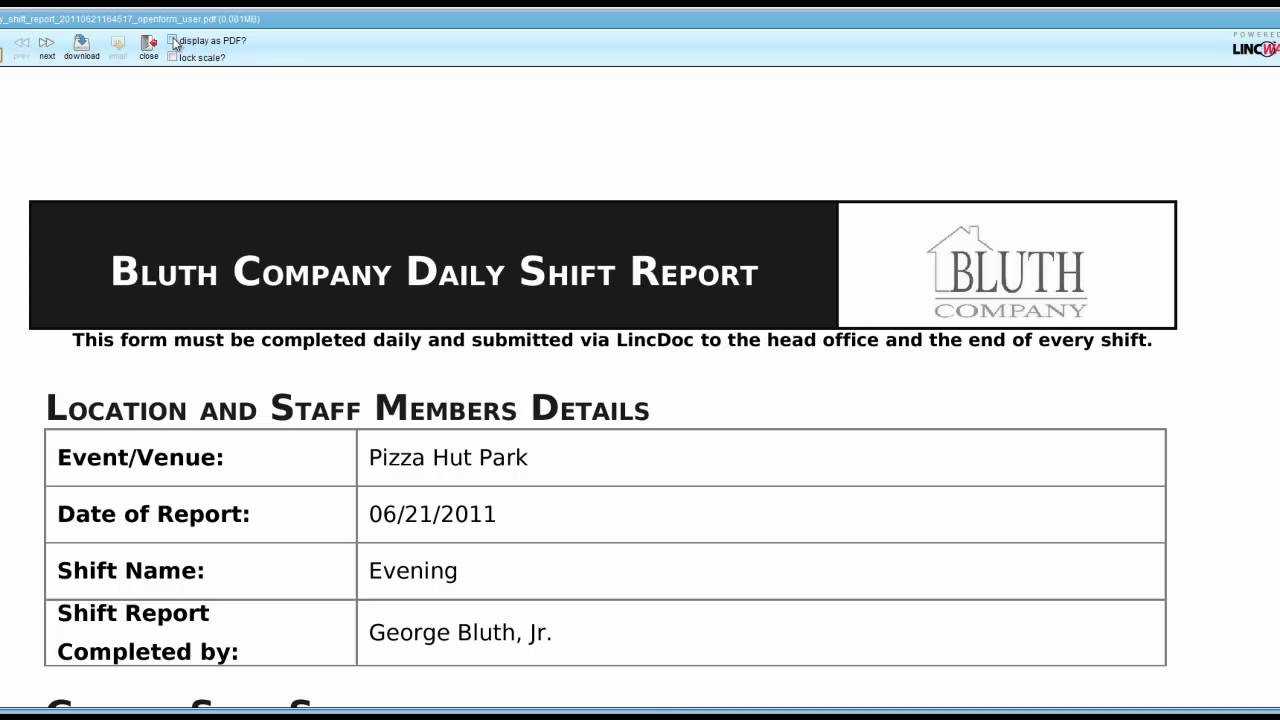 Automating Daily Shift Reports With Lincdoclincware Within Shift Report Template