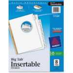 Avery® Big Tab(Tm) Insertable Dividers, Clear Tabs, 8 Tab With 8 Tab Divider Template Word