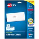 Avery Easy Peel Address Labels, 1" X 2 5/8", 750 Labels (8160) – Walmart With Regard To Labels 8 Per Sheet Template Word