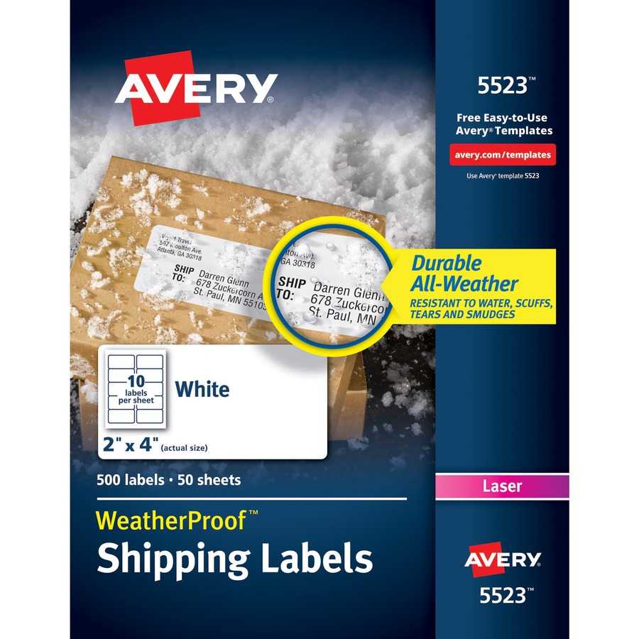 Avery® Weatherproof Mailing Labels With Trueblock Technology Inside Fedex Label Template Word