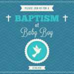 Baby Boy Baptism Vector Invitation – Download Free Vectors For Christening Banner Template Free