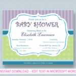 Baby Shower Invitation For Microsoft Word Within Free Baby Shower Invitation Templates Microsoft Word