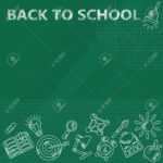 Back To School. Whiteboard In Classroom Poster And Banner Template.. In Classroom Banner Template