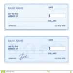 Bank Check Template Set. Vector Stock Vector – Illustration With Large Blank Cheque Template