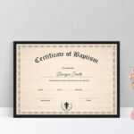 Baptism Certificate Template Pertaining To Baptism Certificate Template Word