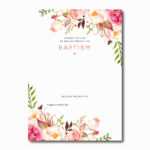 Baptism Invitation Template Free Printable Baptism Floral with Blank Christening Invitation Templates