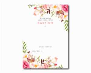 Baptism Invitation Template Free Printable Baptism Floral with Blank Christening Invitation Templates