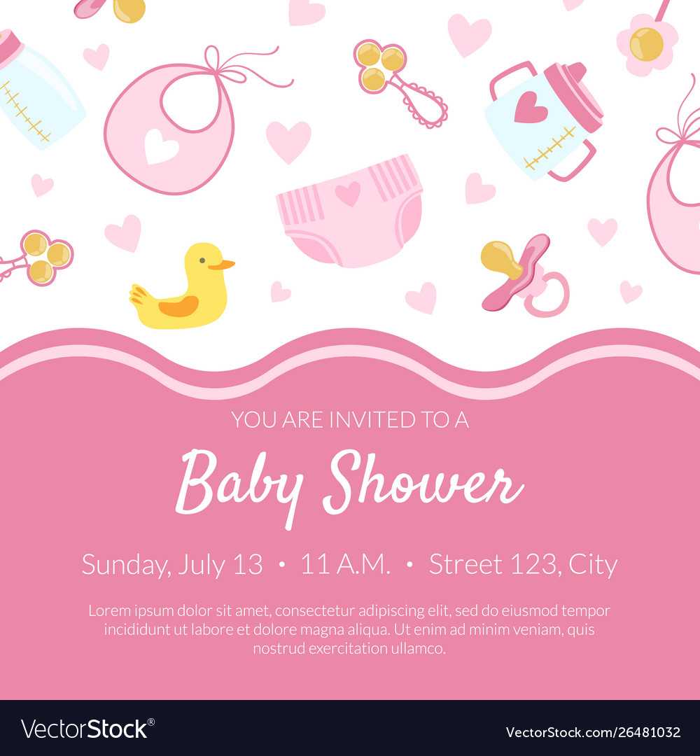 Bashower Invitation Banner Template Pink Card In Baby Shower Banner Template