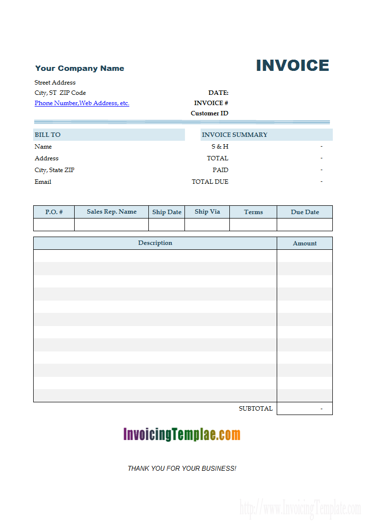 Basic Invoice Template For Mac In Microsoft Office Word Invoice 