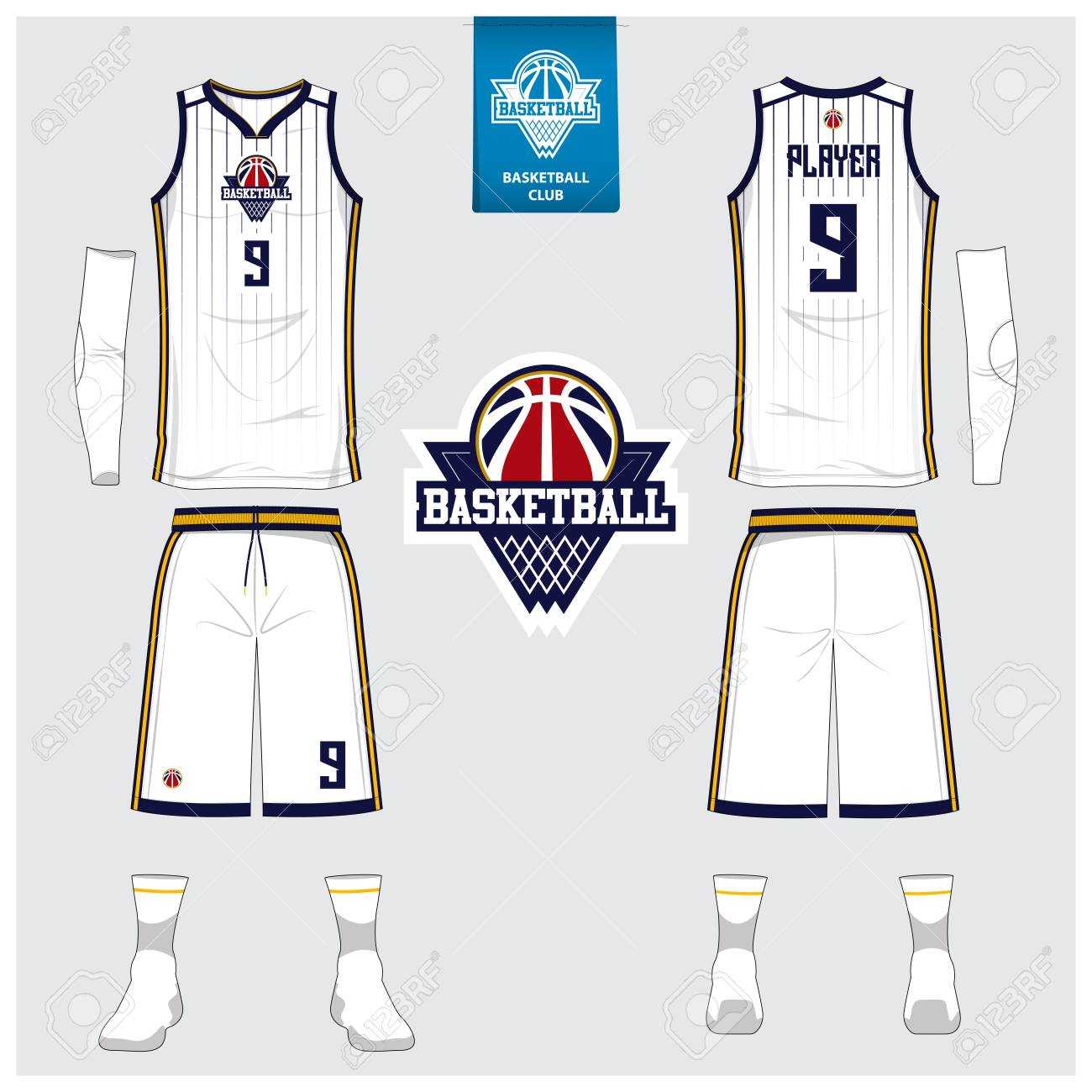 Basketball Uniform Or Sport Jersey, Shorts, Socks Template For.. In Blank Basketball Uniform Template