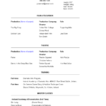 Beginner Acting Resume Template | Templates At In Theatrical Resume Template Word