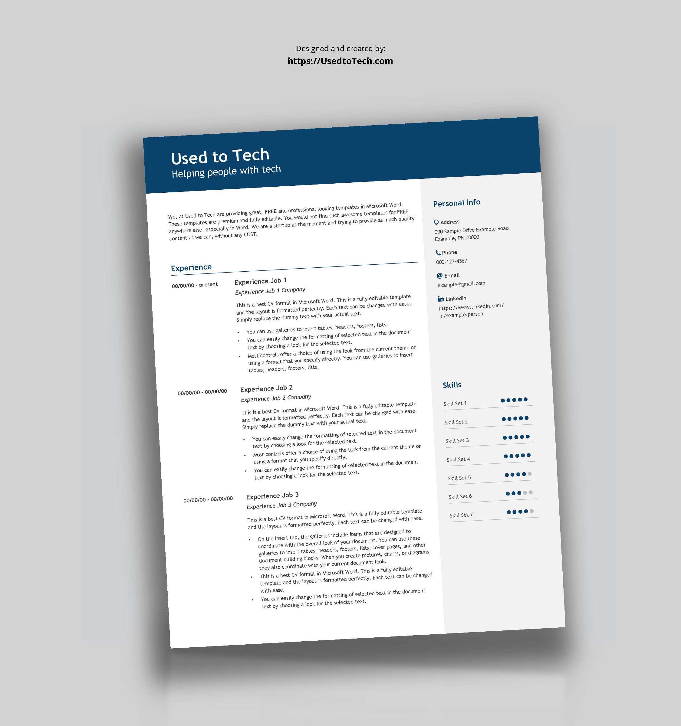 Best Cv Format In Microsoft Word Free – Used To Tech Throughout Free Printable Resume Templates Microsoft Word