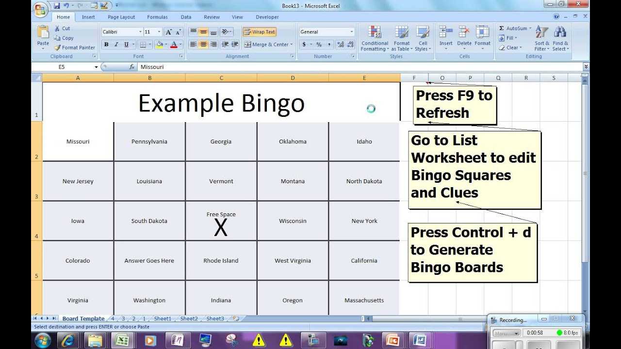 Bingo Card Generator – Microsoft Excel Free Download Inside Blank Bingo Card Template Microsoft Word