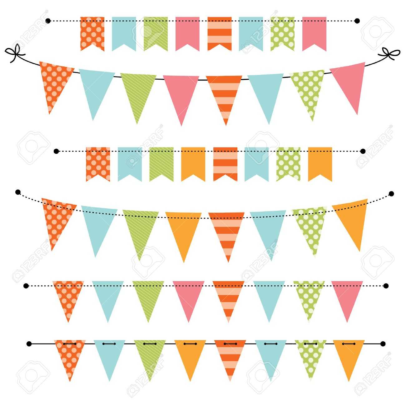 Blank Banner, Bunting Or Swag Templates For Scrapbooking Parties,.. With Free Blank Banner Templates