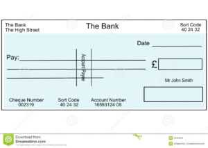 Blank British Cheque Stock Illustration. Illustration Of with Fun Blank Cheque Template