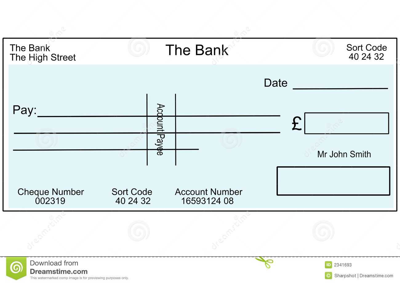 Blank British Cheque Stock Illustration. Illustration Of With Fun Blank Cheque Template