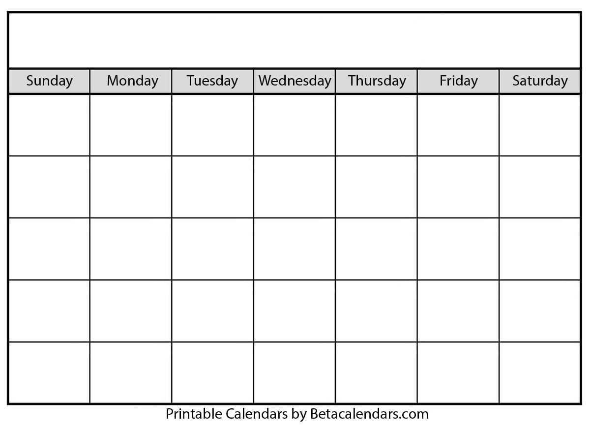 Blank Calendar – Beta Calendars Intended For Blank Calender Template