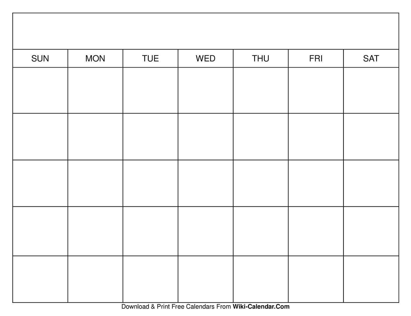 Blank Calendar Templates Throughout Blank Calander Template