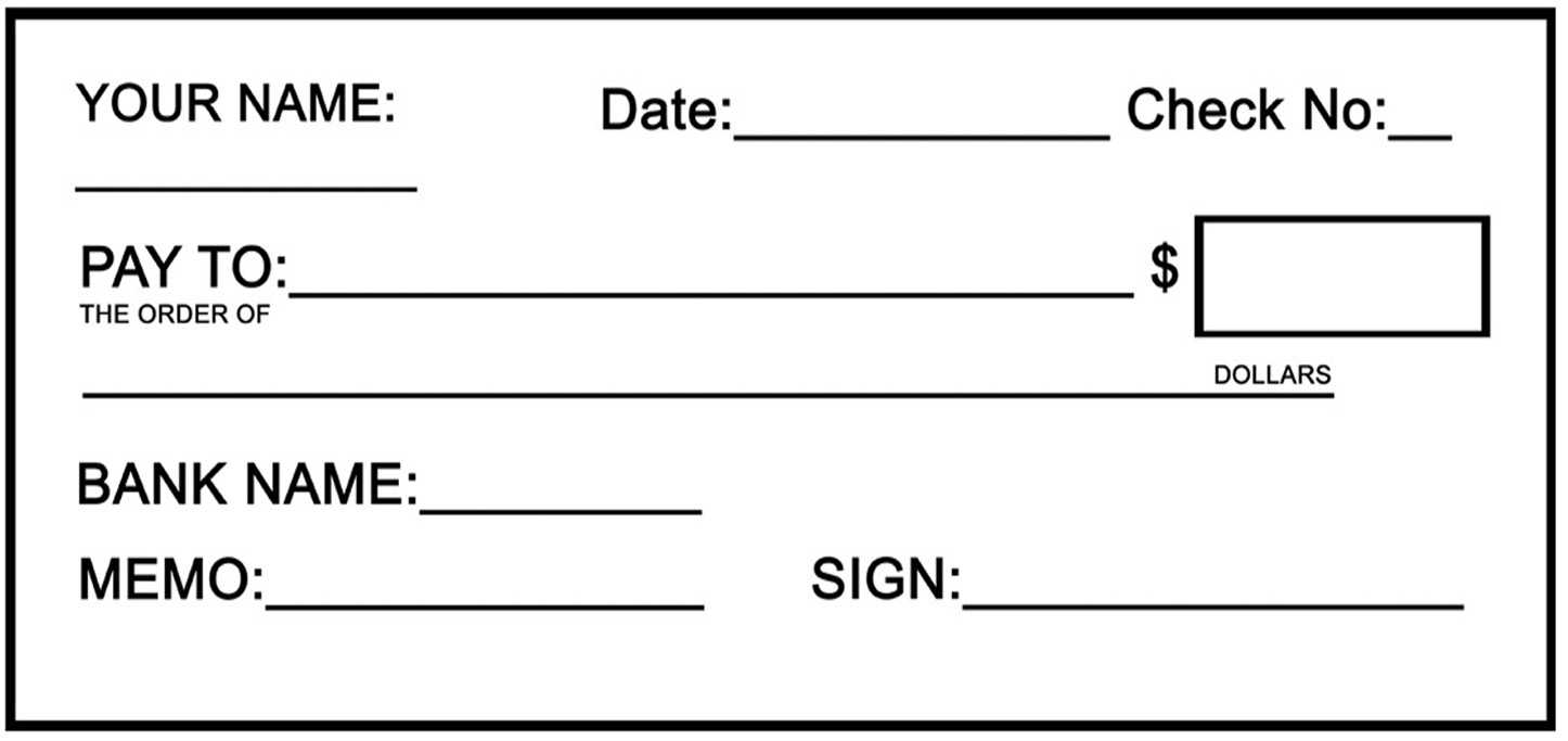 Blank Check Clipart Intended For Customizable Blank Check Template