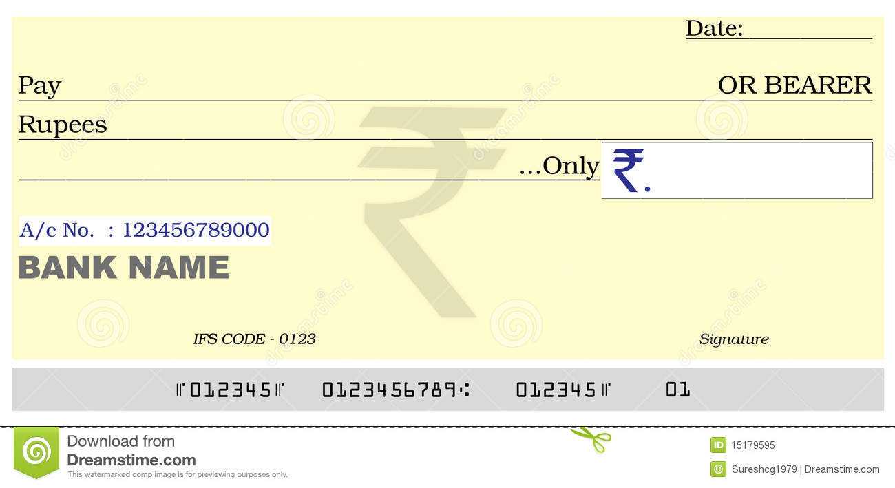 Blank Cheque Stock Illustration. Illustration Of Credit Inside Blank Cheque Template Download Free
