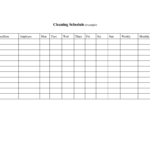 Blank Daily Cleaning Schedule And Record Sheet Office Intended For Blank Cleaning Schedule Template