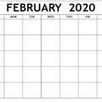 Blank February 2020 Calendar – Manage Work Activities | 12 With Blank Activity Calendar Template
