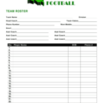 Blank Football Rosters – Fill Online, Printable, Fillable In Blank Football Depth Chart Template