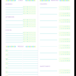 Blank Home Keeping Checklist Printables Inside Blank Cleaning Schedule Template