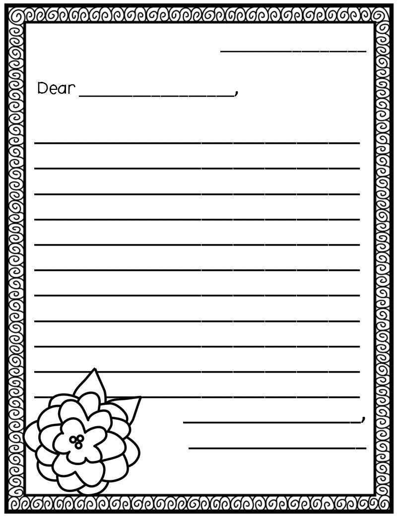 Blank Letter Writing Template Pertaining To Blank Letter Writing Template For Kids