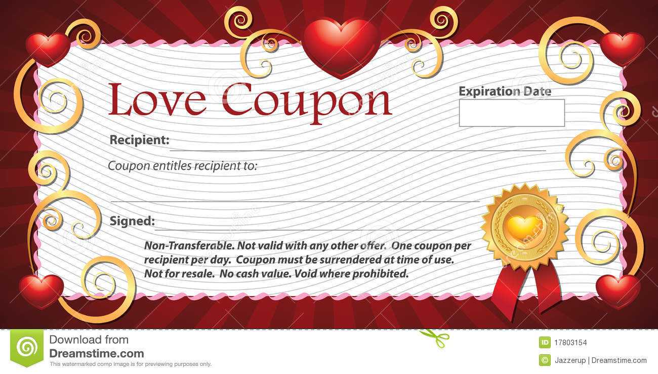 Blank Love Coupon Stock Illustration. Illustration Of Inside Love Coupon Template For Word