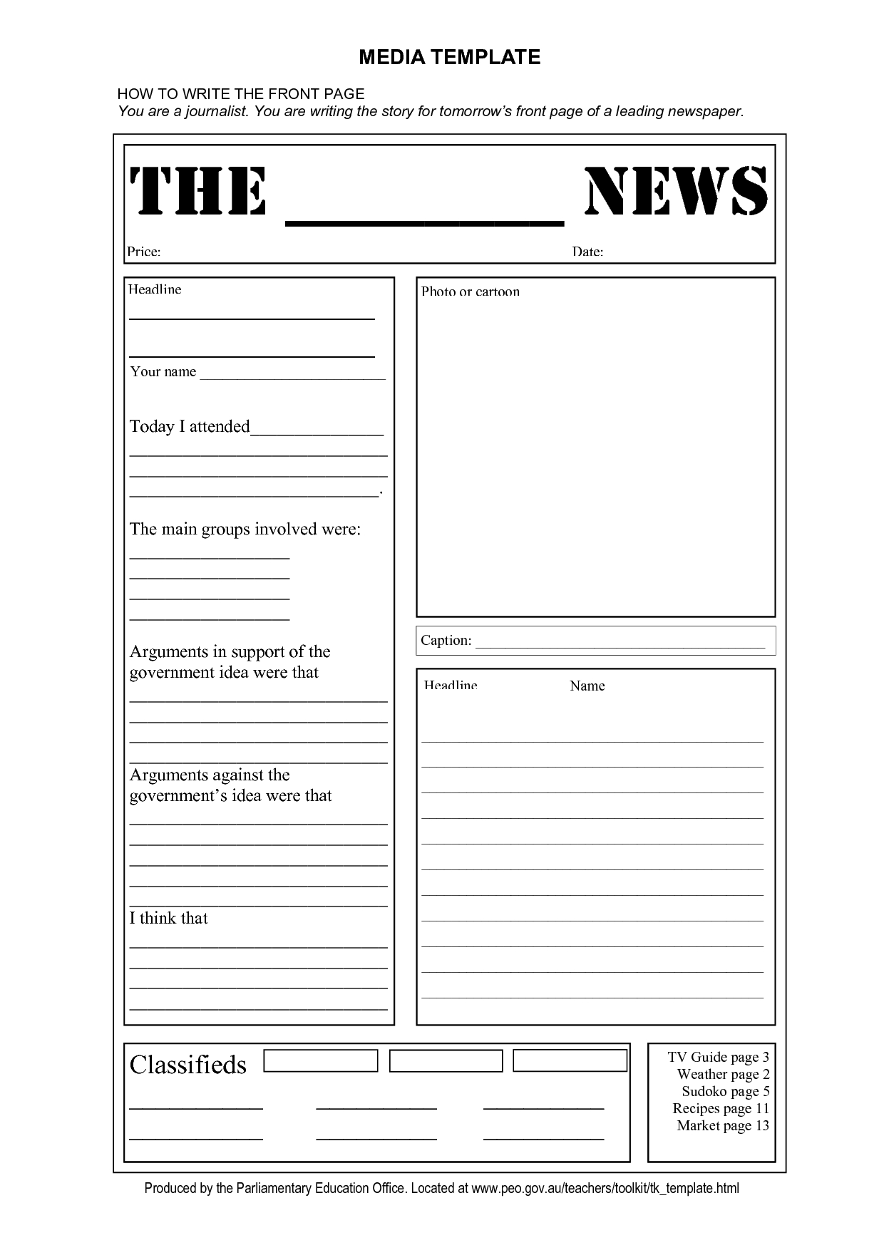Blank Newspaper Template | E Commercewordpress For Blank Newspaper Template For Word