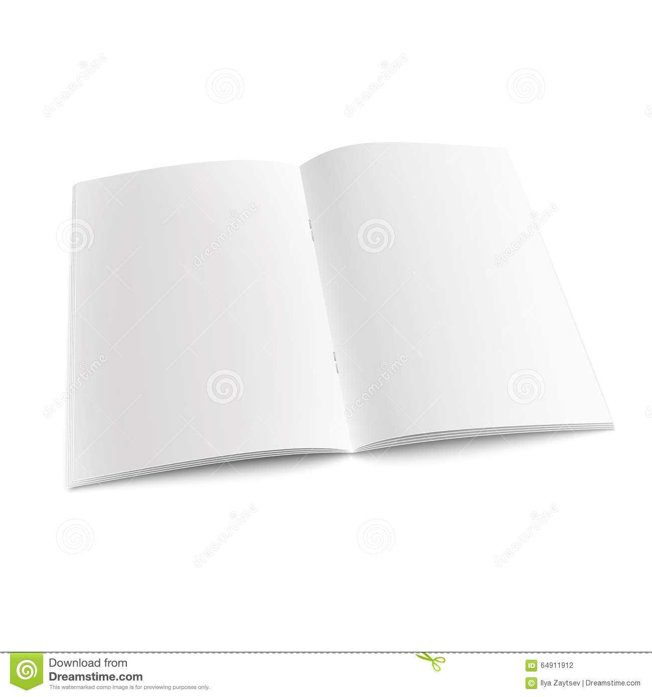 Blank Open Magazine Template With Staples. Stock Vector Throughout Staples Banner Template