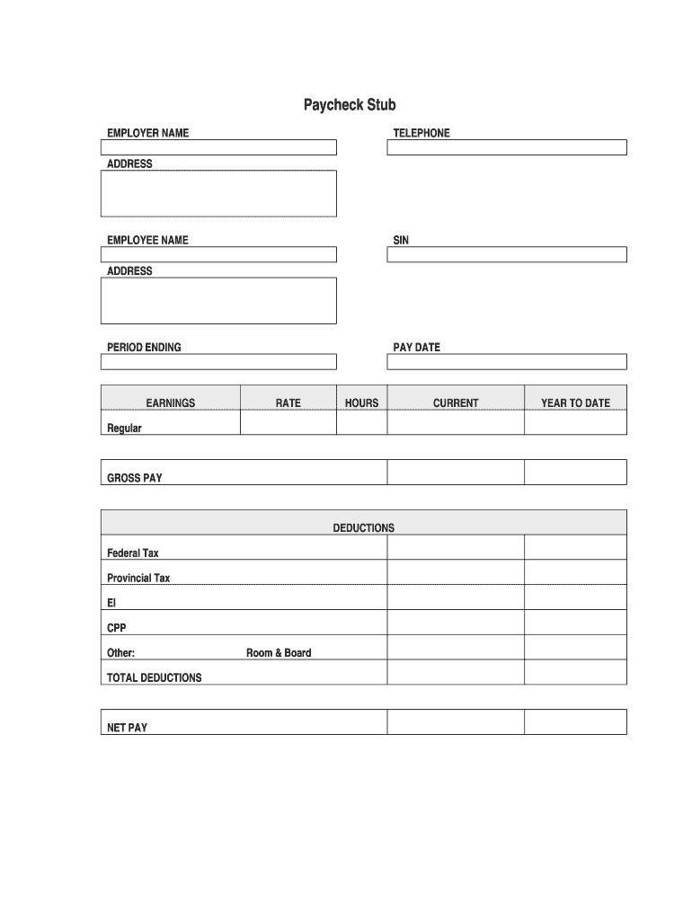 Blank Pay Stub – Fill Online, Printable, Fillable, Blank Inside Free Pay Stub Template Word