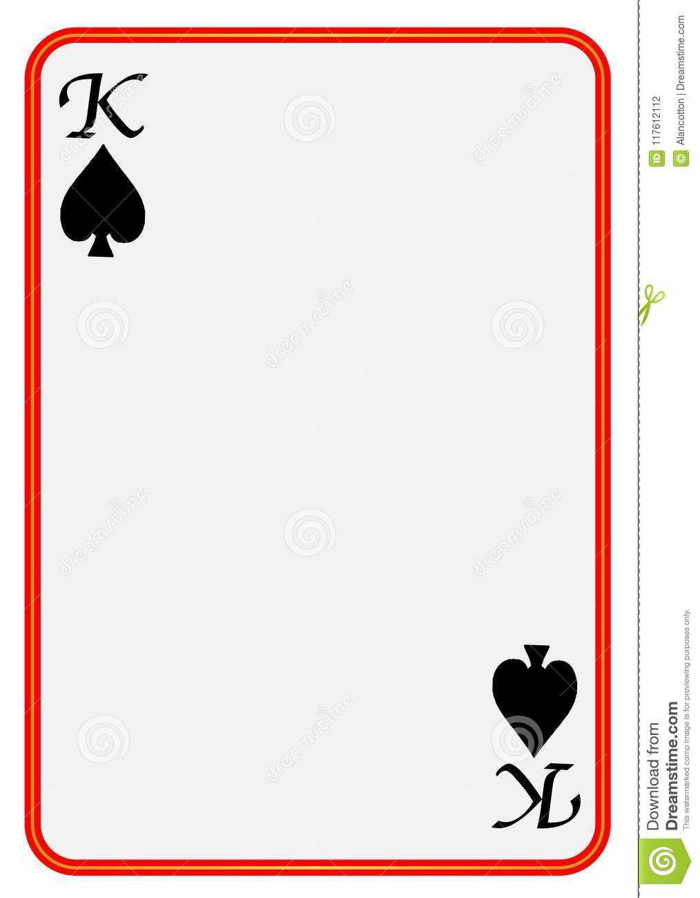 Blank Playing Card King Spades Stock Vector – Illustration Pertaining To Blank Playing Card Template