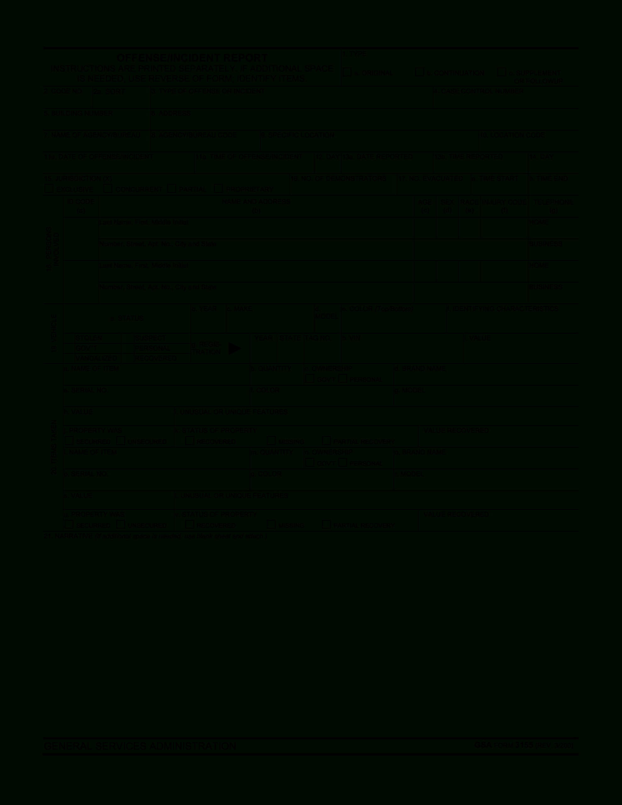 Blank Police Report Template | Templates At Intended For Blank Police Report Template