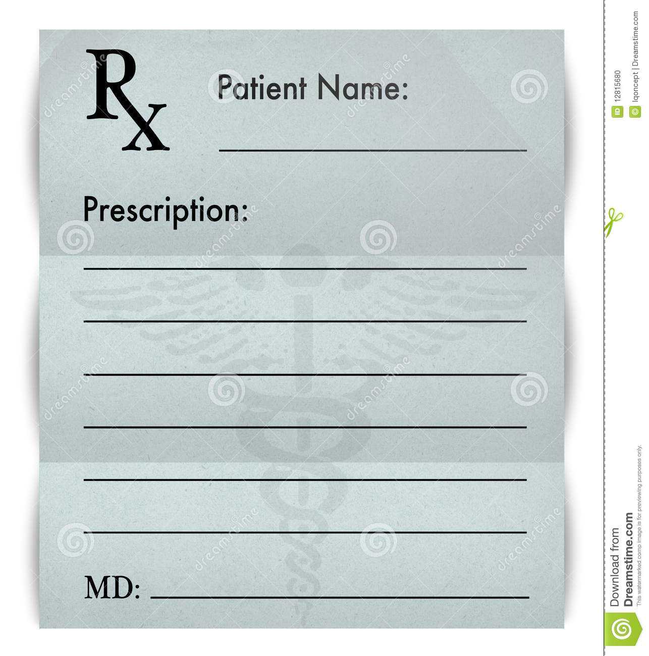 Blank Prescription Form Stock Illustration. Illustration Of With Regard To Blank Prescription Form Template