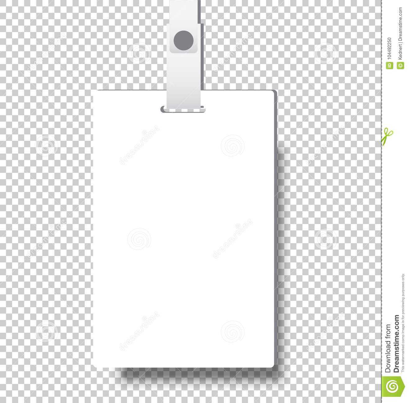 Blank Realistic Identity Card Badge With Ribbon Mockup Cover Regarding Blank Suitcase Template