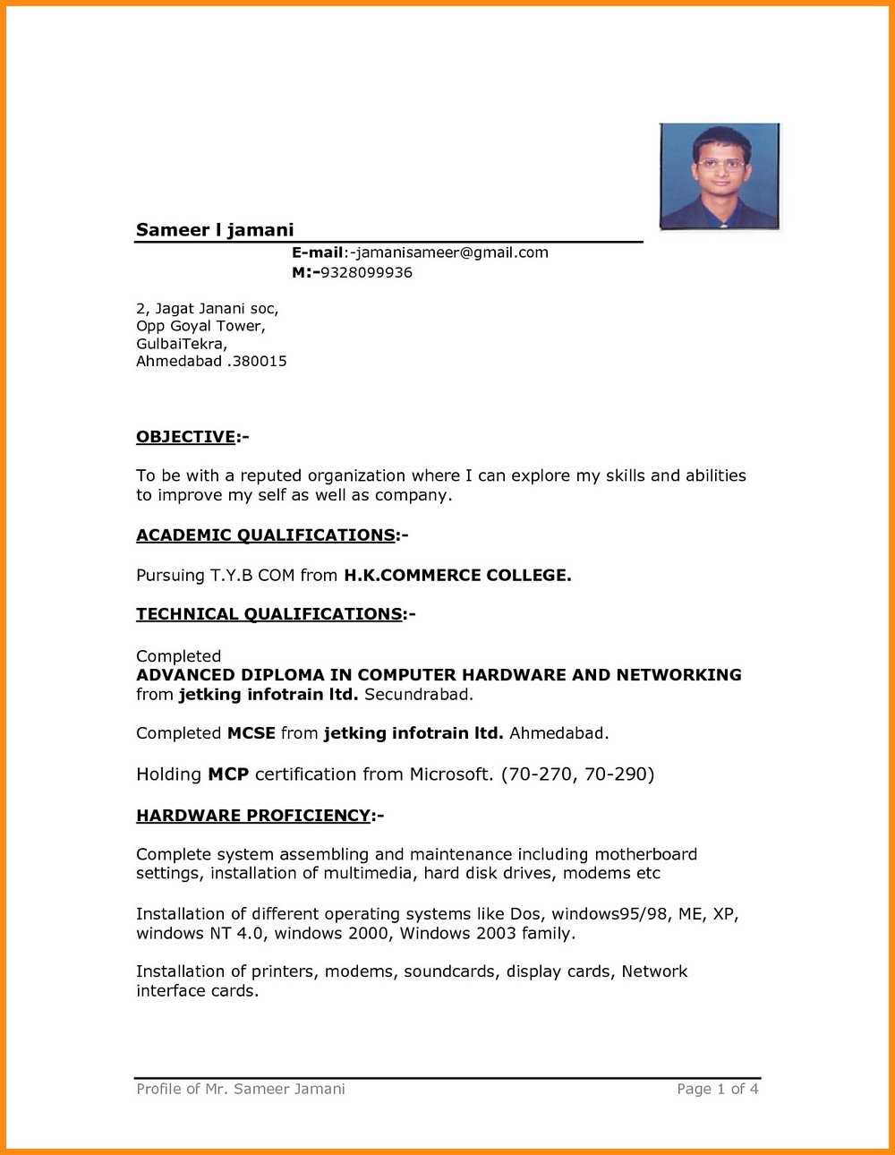 Blank Resume Format For Freshers Pdf – Best Resume Examples Throughout Blank Resume Templates For Microsoft Word