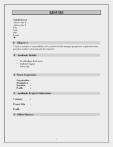 Blank Resume Format Pdf Free Download - Resume : Resume with regard to Free Blank Resume Templates For Microsoft Word