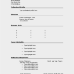 Blank Resume Format Word Free Download – Resume : Resume Intended For Blank Resume Templates For Microsoft Word